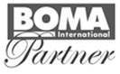 greyscale logo of BOMA international